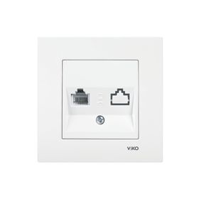 Viko Karre 90967013 Beyaz Çerçevesiz Tekli Nümeris Telefon Prizi