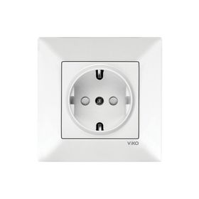 Viko Karre 90967042 Beyaz Çerçevesiz Çocuk Korumalı Topraklı Priz