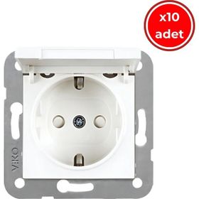 Viko Karre Beyaz 12 Adet Çocuk Korumalı Kapaklı Çerçevesiz Priz