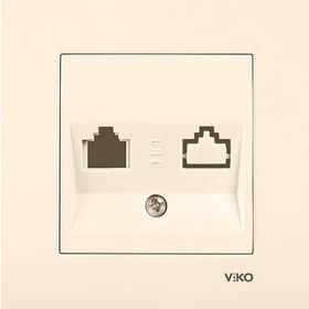 Viko Karre Krem İkili Data Jacksiz Çerçeve Hariç Mekanizma