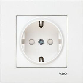 Viko Karre-Meridian Çerçevesiz Beyaz Topraklı Priz