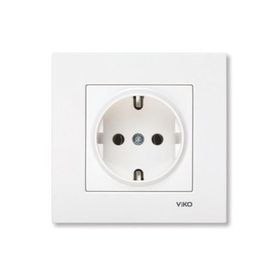 Viko K/M MEK+D/K Beyaz Topraklı Priz