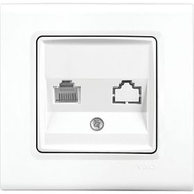Viko Linnera Beyaz Tekli Data Cat 6 Çerçeveli İnternet Prizi