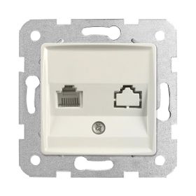 Viko Linnera Rollina Krem Tekli Data Cat 6 Çerçevesiz Internet Prizi