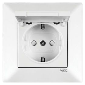 Viko Meridian Beyaz Kapaklı Topraklı Priz