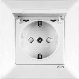 Viko Meridian Çocuk Korumalı Beyaz Kapaklı Topraklı Priz