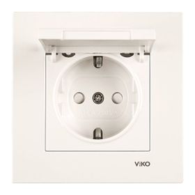 Viko Meridian Krem Kapaklı Topraklı Priz