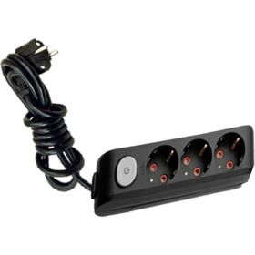 Viko Multi-Led 3 m Kablolu Siyah 3'lü Priz