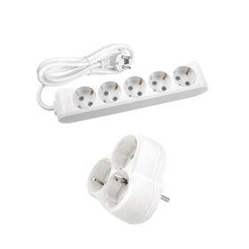 Viko Multi-let 2'li Beyaz Anahtarlı Topraklı 5 metre Priz