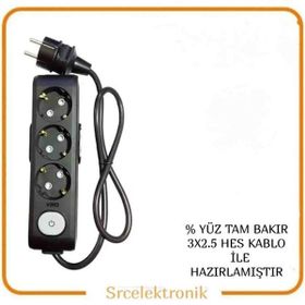 Viko Multi-Let 3'lü 3x2.5 22 m Öznur Kablo Tam Bakır Anahtarlı Topraklı Çocuk Korumalı Uzatma Grup Priz