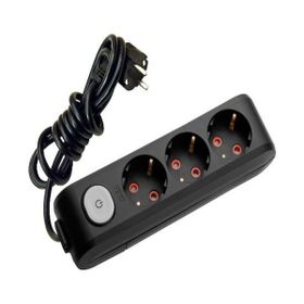 Viko Multi-let 3'lü Anahtarlı Topraklı Çocuk Korumalı 3 Metre Siyah Grup Priz