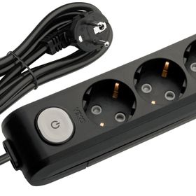 Viko Multi-let 3'lü Anahtarlı Topraklı Çocuk Korumalı 5 Metre Siyah Grup Priz
