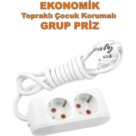 Viko Multi-let 3'lü Topraklı 5 Metre Kablolu Çocuk Korumalı Priz