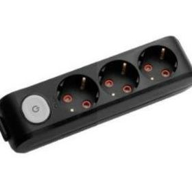 Viko Multi-Let 3'lü Topraklı Çocuk Korumalı Anahtarlı Klemensli Siyah Priz