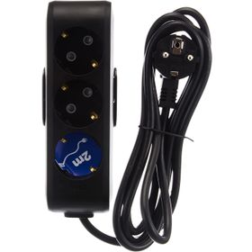 Viko Multi-Let 3'lü Topraklı Kablolulu Ç.K 2 mt Siyah Priz