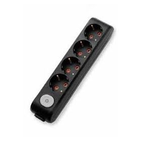 Viko Multi-Let 4'lü Topraklı Çocuk Korumalı Anaharlı Klemensli Siyah Priz