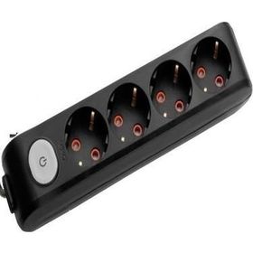 Viko Multi-Let 4'lü Topraklı Çocuk Korumalı Anaharlı Klemensli Siyah Priz