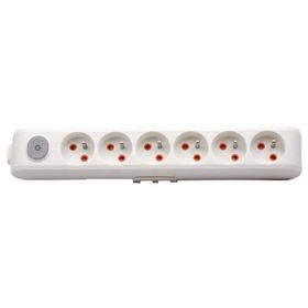 Viko Multi Let Anahtarlı Topraklı Klemensli Beyaz 6'lı Priz