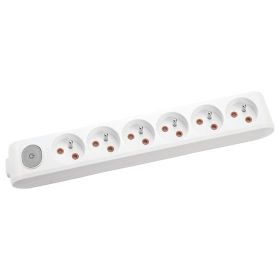 Viko Multi Let Anahtarlı Topraklı Klemensli Beyaz 6'lı Priz