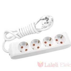 Viko Multilet 5 m Topraklı Kablolu Beyaz 4'lü Priz