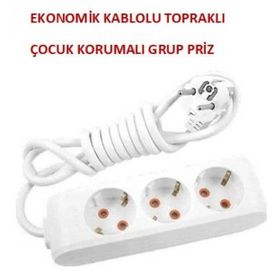 Viko Multilet 6'lı Anahtarlı Topraklı 3 m Çocuk Koruma Grup Priz