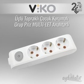 Viko Multilet 6'lı Anahtarlı Topraklı 5 m Çocuk Korumalı Grup Priz