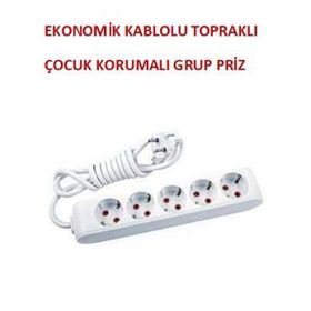 Viko Multilet 6'lı Anahtarlı Topraklı 5 m Çocuk Korumalı Grup Priz