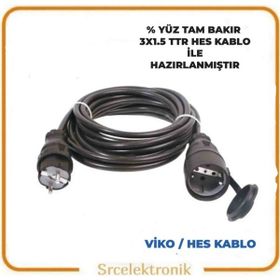 Viko Nead Kauçuklu Tekli 3x1.5 25 m Hes Kablo Seyyar Topraklı Uzatma