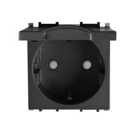 Viko Panasonic 2M Çocuk Korumalı Alt Kapak Modüler Siyah Kapaklı Topraklı Priz