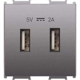 Viko Panasonic Thea 2 m 5 V 2 A Alt Kapak Modüler Antrasit USB Şarj Prizi