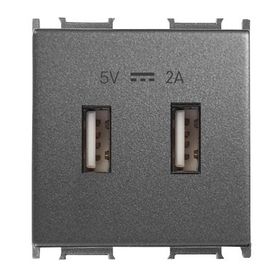 Viko Panasonic Thea 2 m 5 V 2 A Alt Kapak Modüler Füme USB Şarj Prizi
