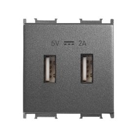 Viko Panasonic Thea 2 m 5 V 2 A Alt Kapak Modüler Füme USB Şarj Prizi