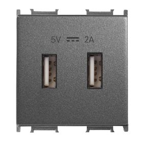 Viko Panasonic Thea 2 m 5 V 2 A Alt Kapak Modüler Füme USB Şarj Prizi