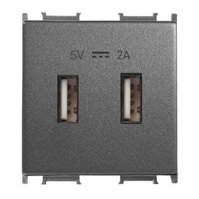 Viko Panasonic Thea 2 m 5 V 2 A Alt Kapak Modüler Füme USB Şarj Prizi