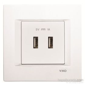 Viko Panasonic Thea 2 m 5 V 2 A Alt Kapak Modüler Opak Beyaz USB Şarj Prizi
