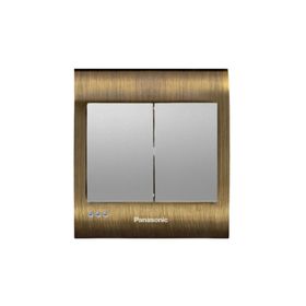 Viko Panasonic Thea Blu 2'li Antique Dore Kapak Metalik Beyaz Anahtar Çerçeve