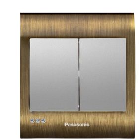 Viko Panasonic Thea Blu 2'li Antique Dore Kapak Metalik Beyaz Anahtar Çerçeve