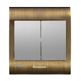 Viko Panasonic Thea Blu 2'li Antique Dore Kapak Metalik Beyaz Anahtar Çerçeve