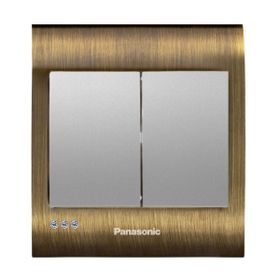 Viko Panasonic Thea Blu 2'li Antique Dore Kapak Metalik Beyaz Anahtar Çerçeve