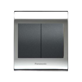 Viko Panasonic Thea Blu 2'li Chrome Beyaz Kapak Füme Anahtar Çerçeve