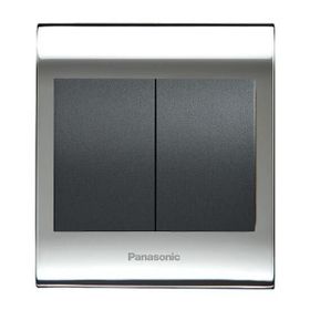 Viko Panasonic Thea Blu 2'li Chrome Beyaz Kapak Füme Anahtar Çerçeve