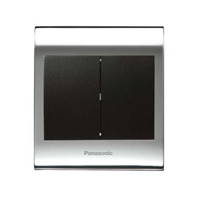 Viko Panasonic Thea Blu 2'li Chrome Beyaz Kapak Siyah Anahtar Çerçeve