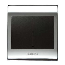 Viko Panasonic Thea Blu 2'li Chrome Beyaz Kapak Siyah Anahtar Çerçeve