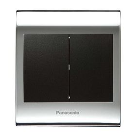 Viko Panasonic Thea Blu 2'li Chrome Beyaz Kapak Siyah Anahtar Çerçeve