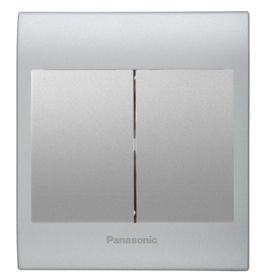 Viko Panasonic Thea Blu 2'li Chrome Matt Beyaz Kapak Metalik Beyaz Anahtar Çerçeve