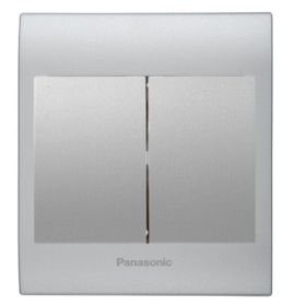 Viko Panasonic Thea Blu 2'li Chrome Matt Beyaz Kapak Metalik Beyaz Anahtar Çerçeve