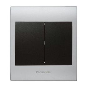 Viko Panasonic Thea Blu 2'li Chrome Matt Beyaz Kapak Siyah Anahtar Çerçeve