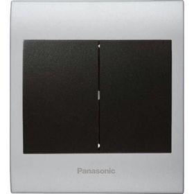 Viko Panasonic Thea Blu 2'li Chrome Matt Beyaz Kapak Siyah Anahtar Çerçeve