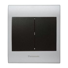 Viko Panasonic Thea Blu 2'li Chrome Matt Beyaz Kapak Siyah Anahtar Çerçeve