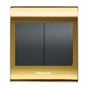Viko Panasonic Thea Blu 2'li Gold Dore Kapak Füme Anahtar Çerçeve